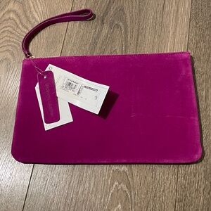 NWT M&S Collection neon pink zip clutch purse